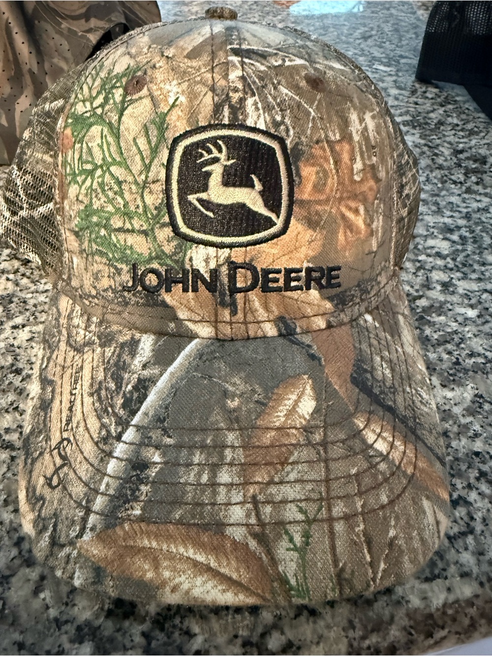 John Deere Camo Baseball Cap with Green Logo